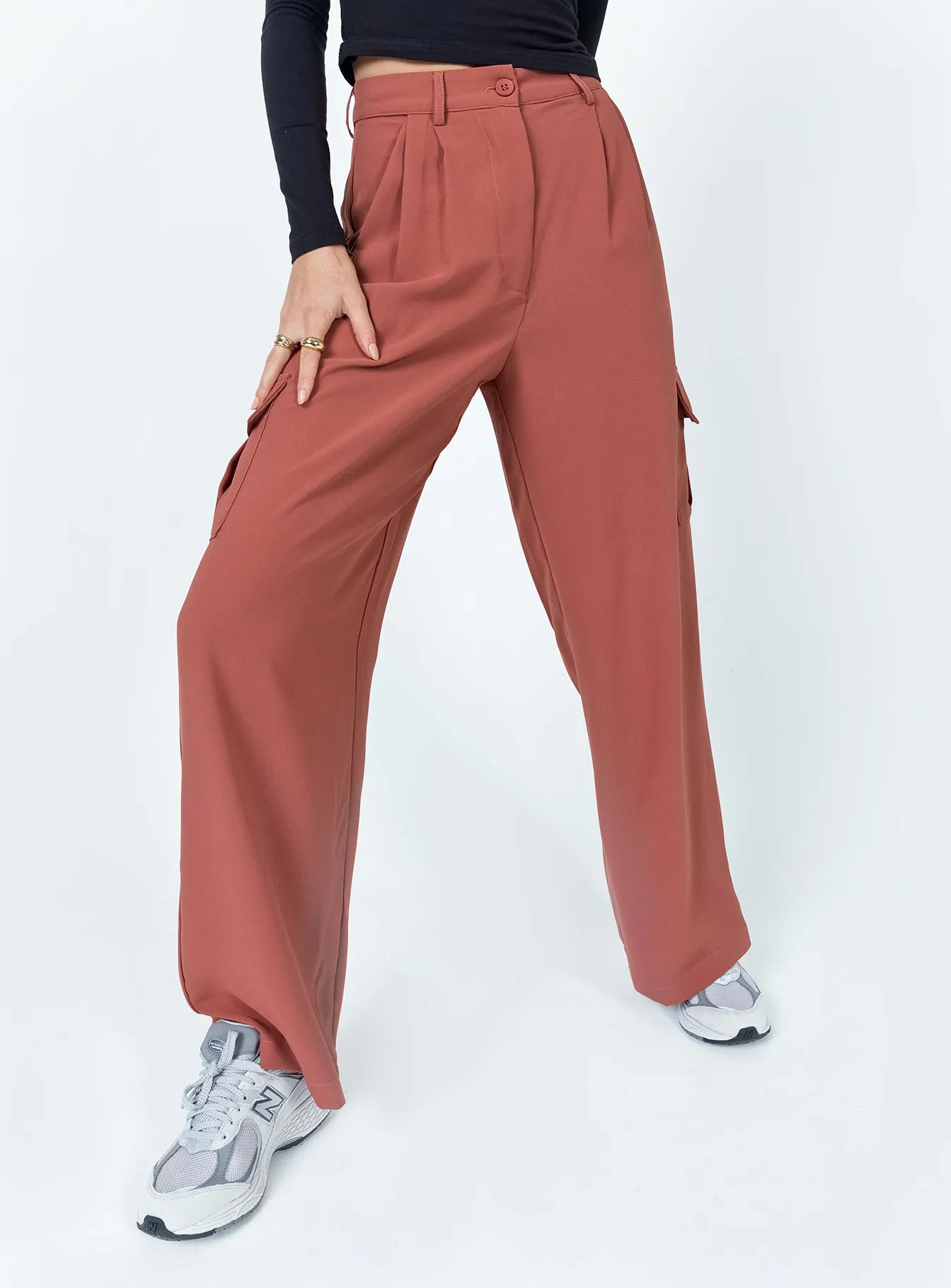 Kenzi Pants Brown Quick Dry Fit Stretch waistband