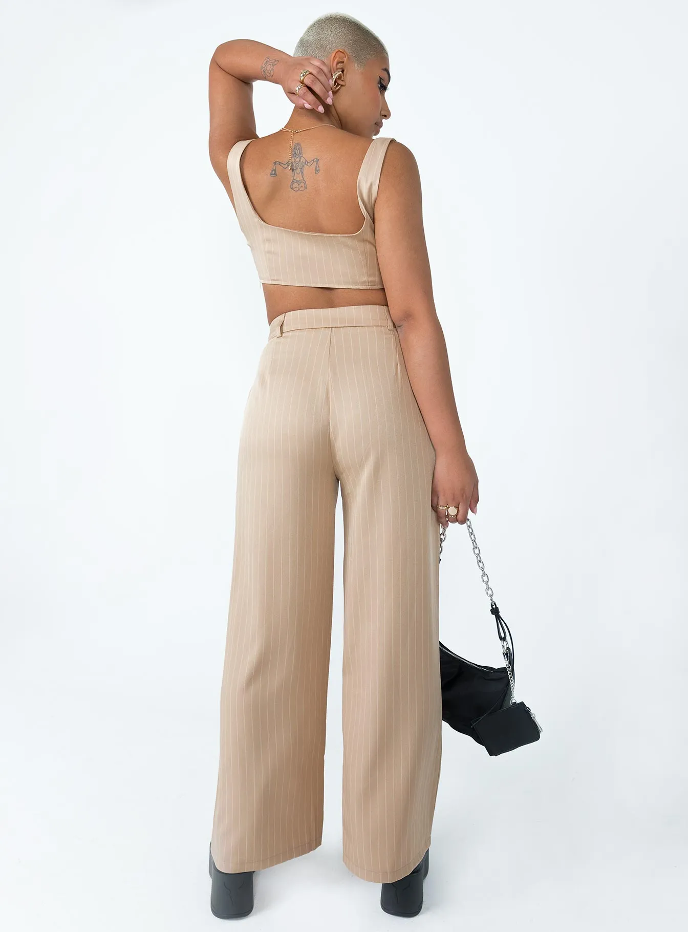 Huxley Set Beige Stripe Adaptable Fit