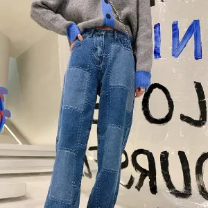 Ladies Fashion Retro Denim Wide Legs Accessory Fashion