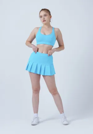 Pleated Tennis Skort, light blue Convertible Length