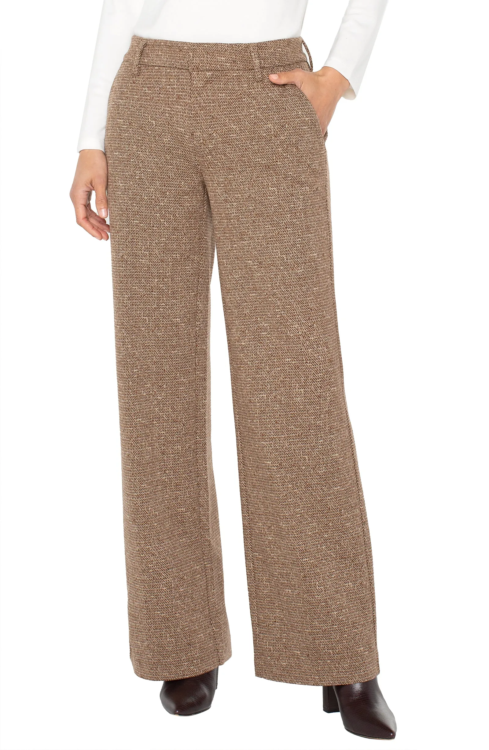 Event Vibe LIVERPOOL KELSEY WIDE LEG PANT - BROWN MULTI