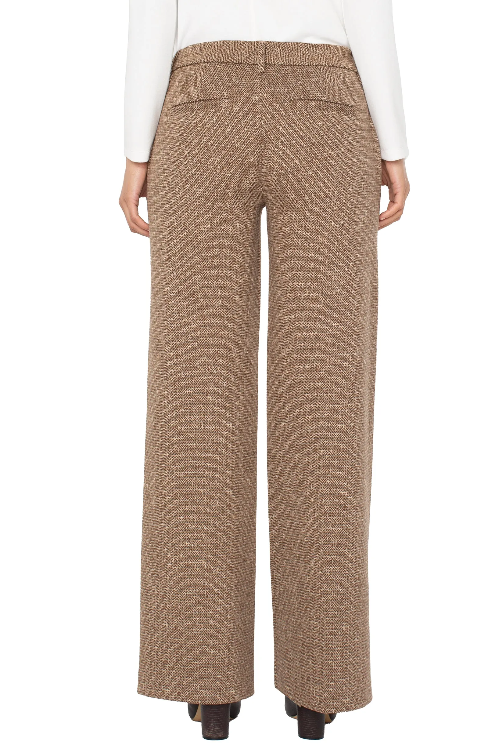 OdorControlClothing MinimalistDesign LIVERPOOL KELSEY WIDE LEG PANT - BROWN MULTI