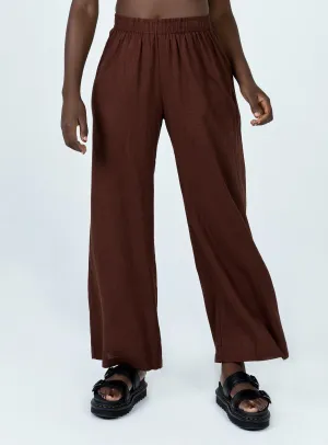 Lightweight Fit Workout-ready Louis Linen Blend Pants Brown