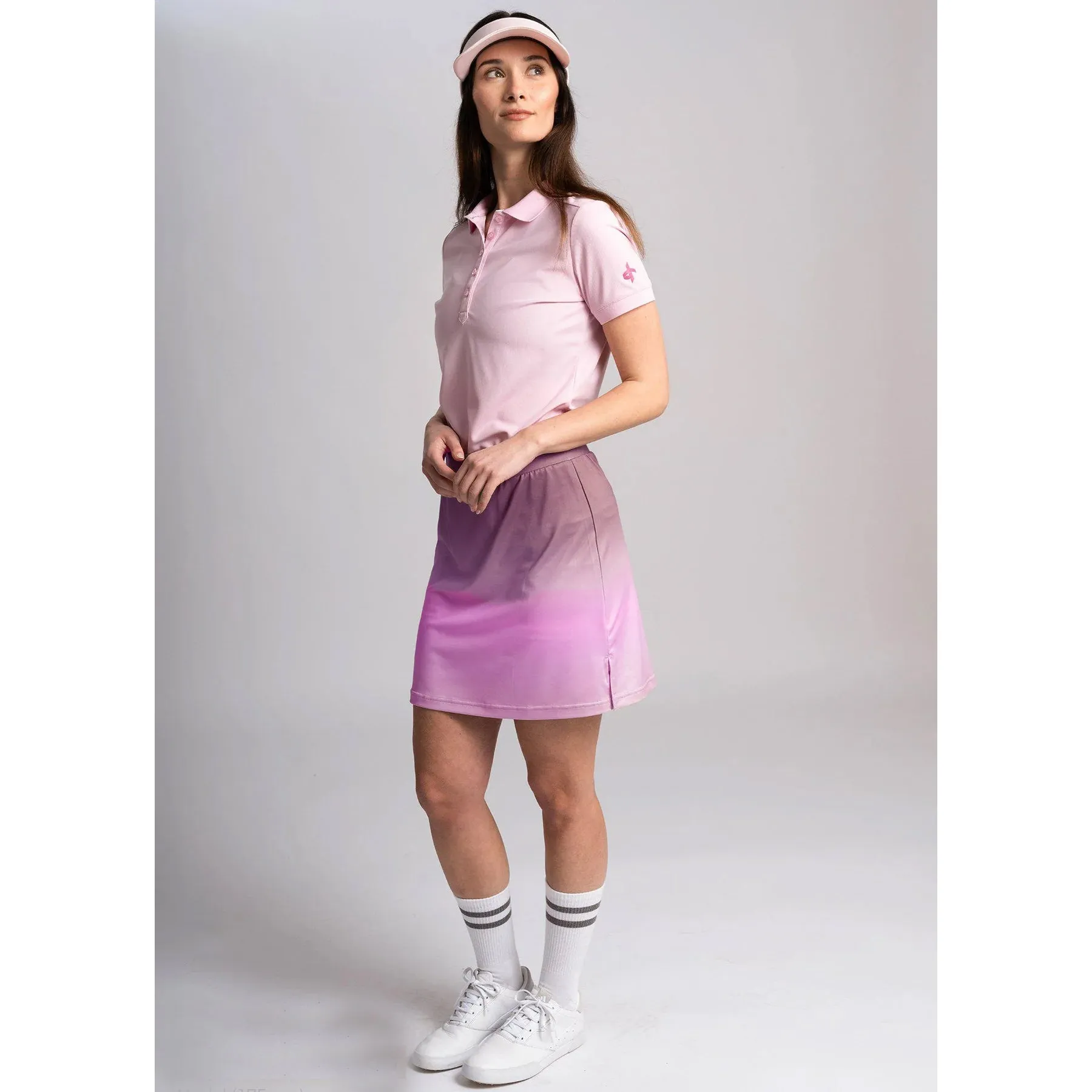 Professional Style Layered Look Cross Women's Amy Polo Golf Shirt - Lilac Sachet