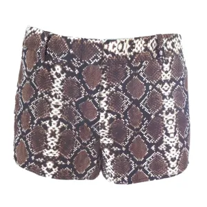 Women's Snake Print Short,Brown Four Way Stretch