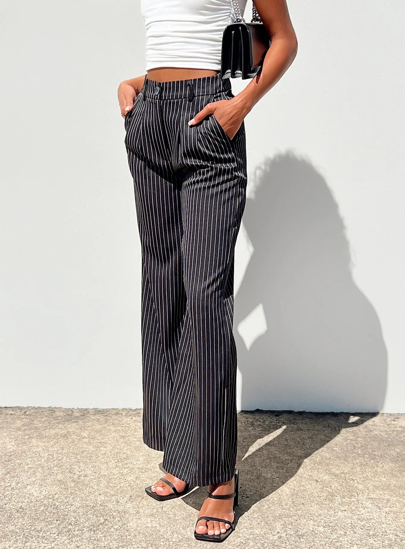 Comfort Layer Wear Multipurpose Design Archer Pants Pinstripe Black