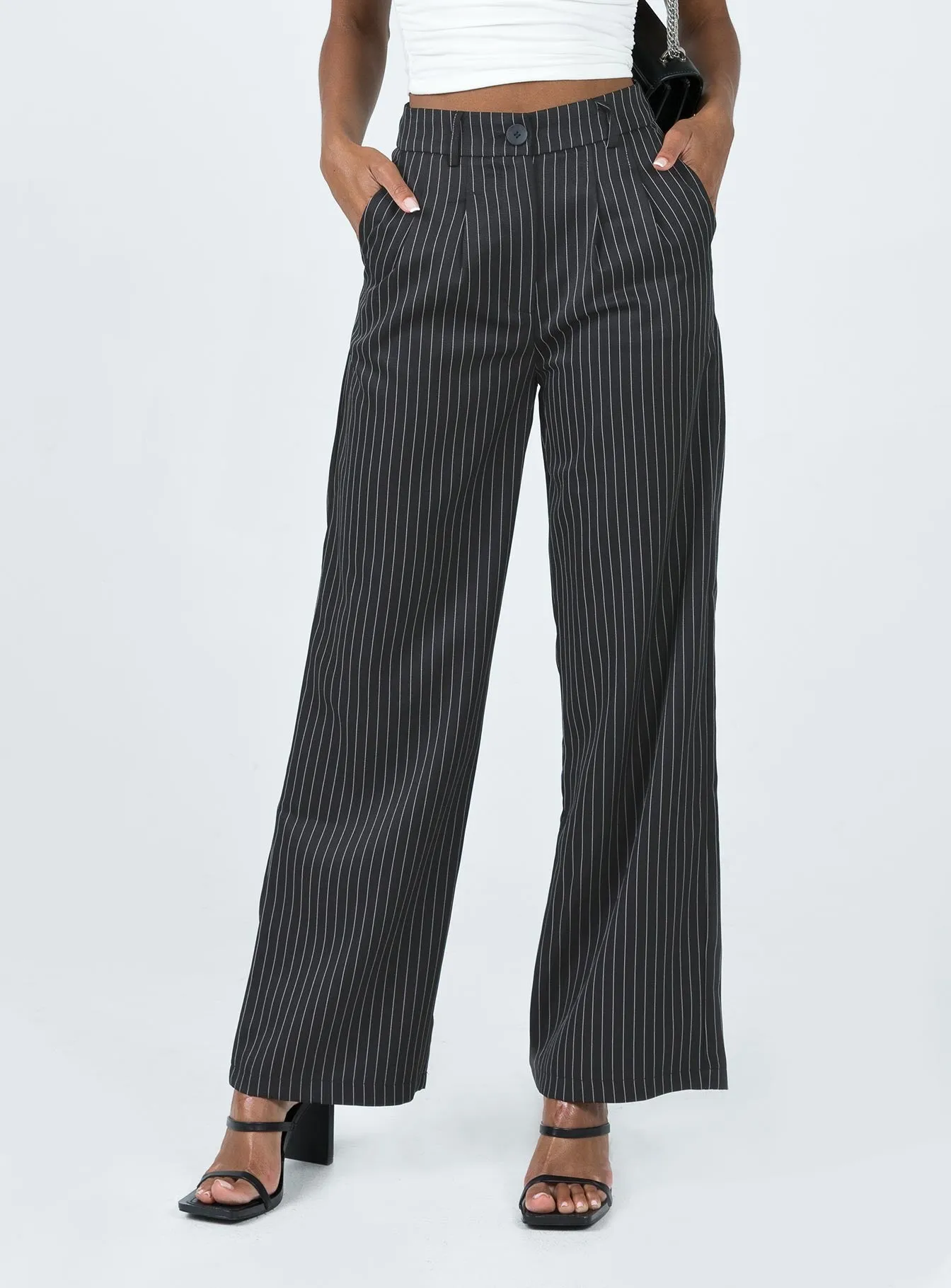 Functional Comfort Wear Body Contour Archer Pants Pinstripe Black