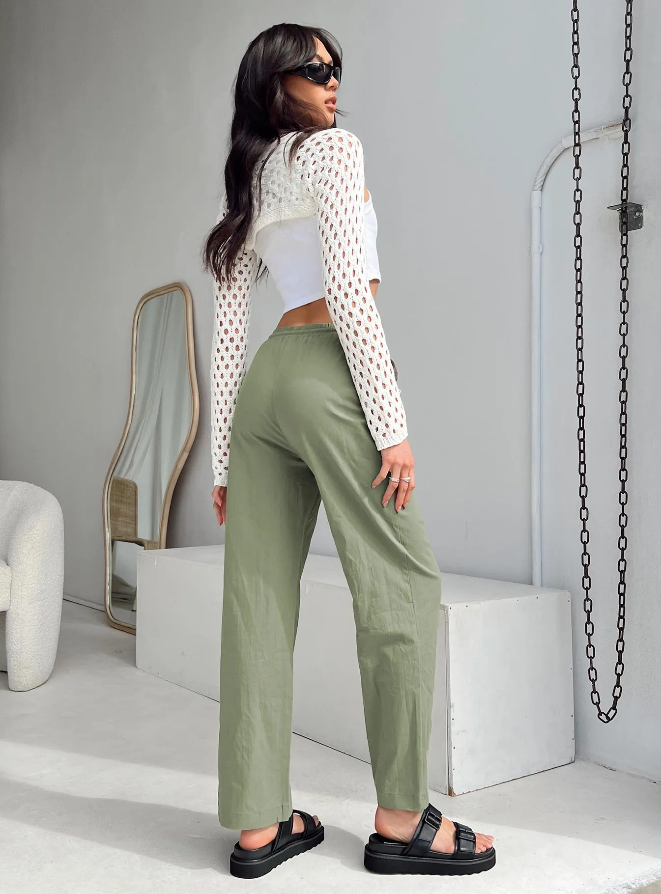 Tumble Pants Green Casual Vibes