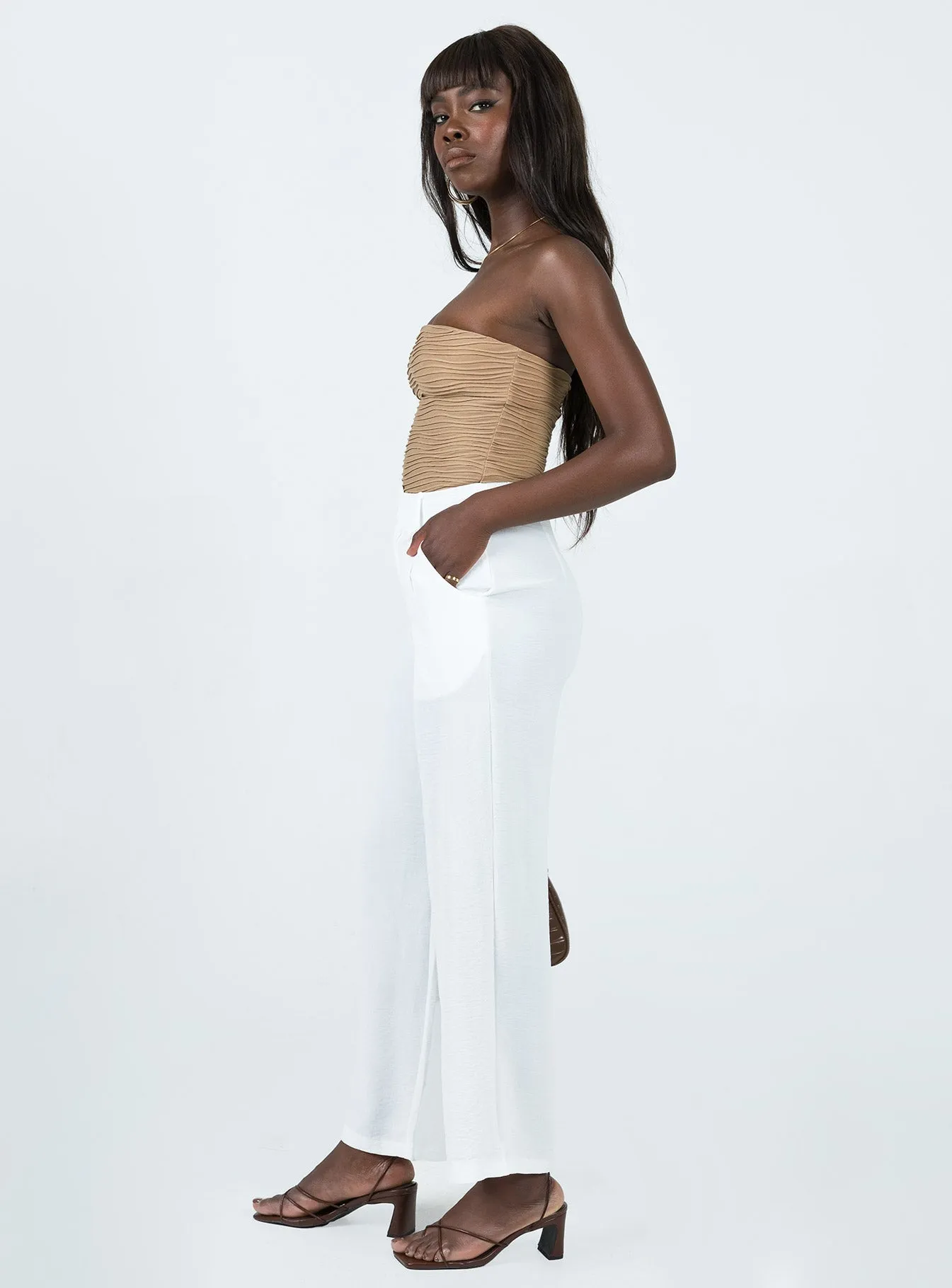Minimal Stretch Fit Flexible Comfort Wear Zelaya Pants White