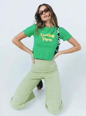 Elastic Fit Euros Pants Lime Green