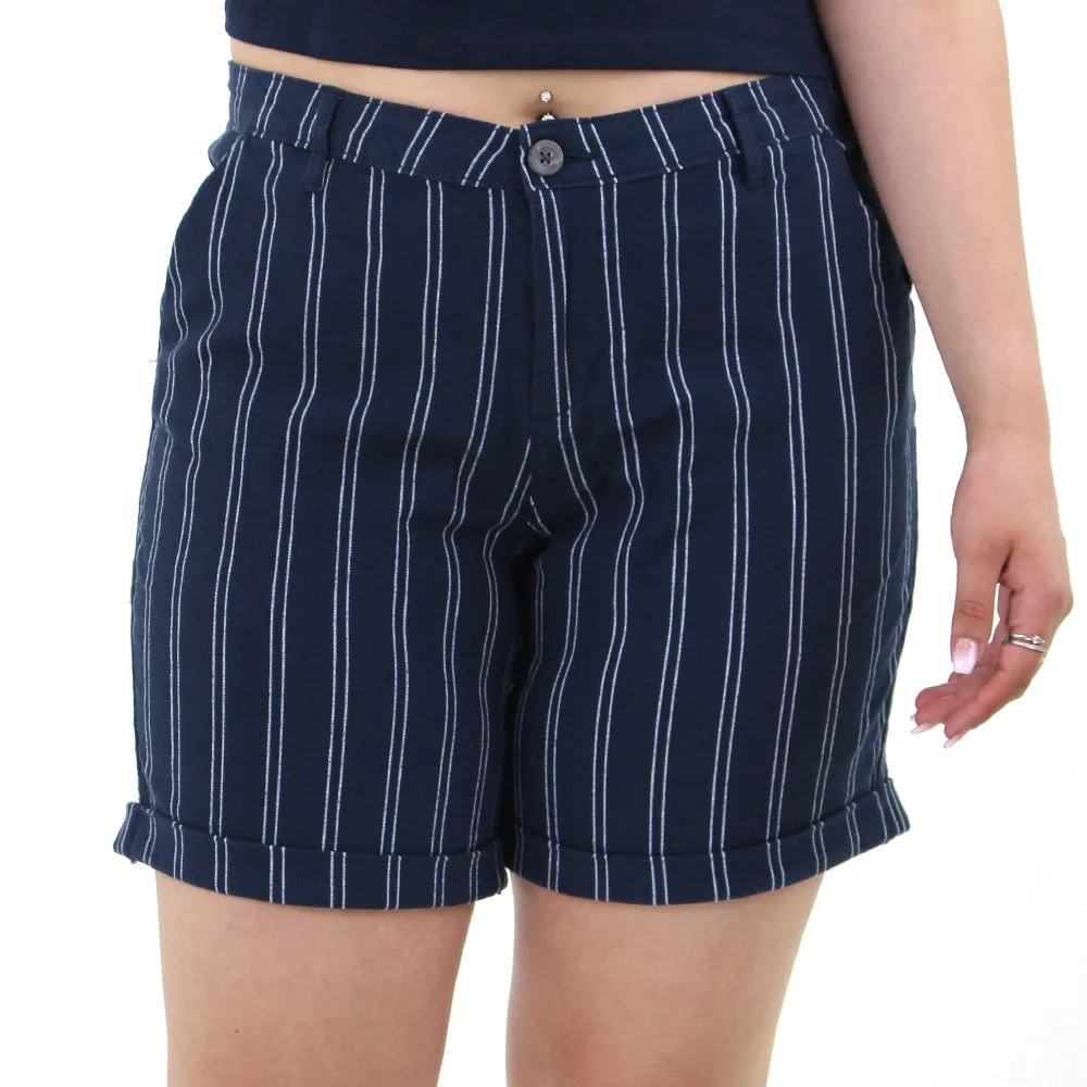 Women's Striped Short,Navy skateboarding outfit