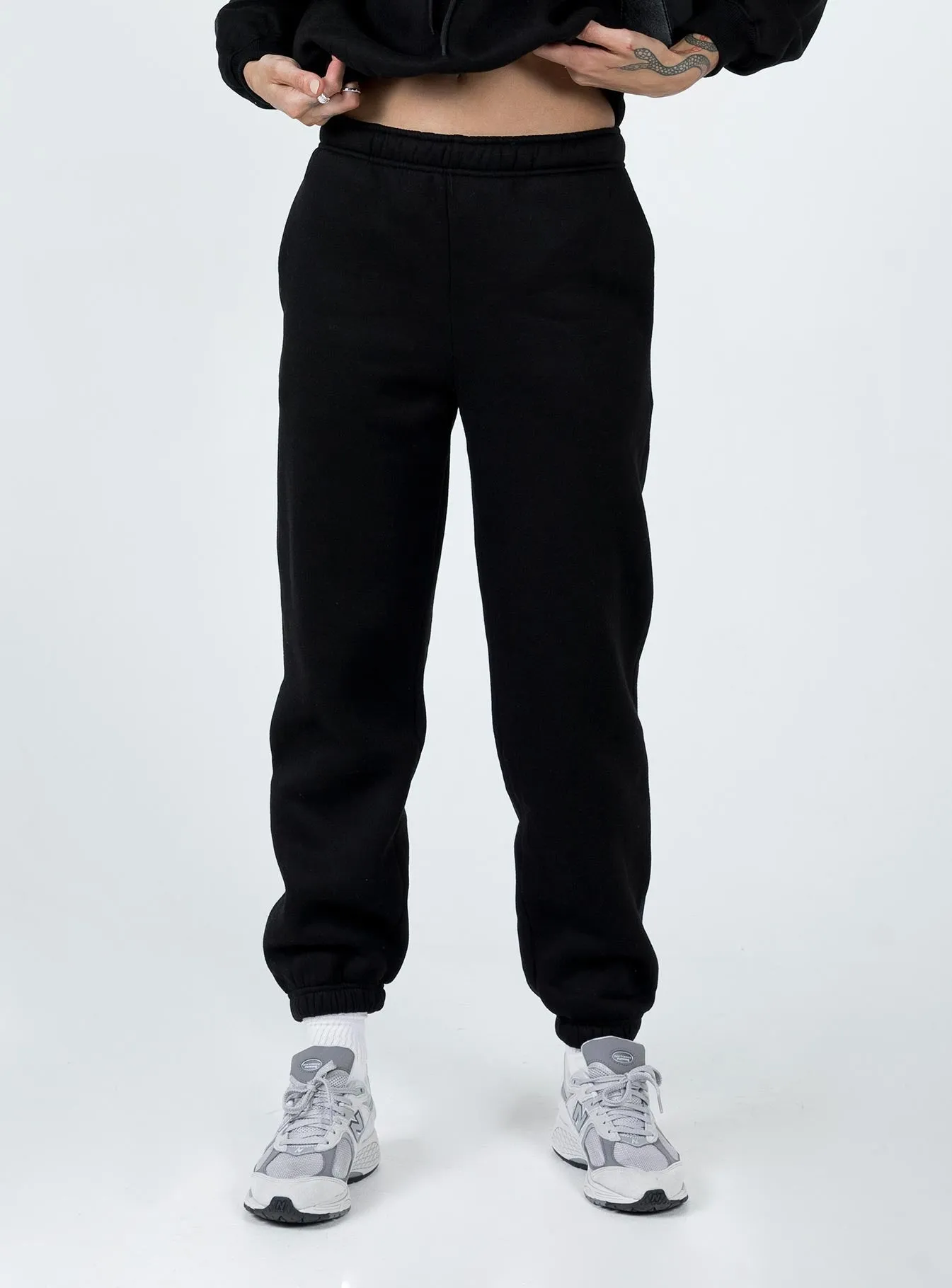 Pheonix Track Pants Black Comfy All-Day Metallic accents