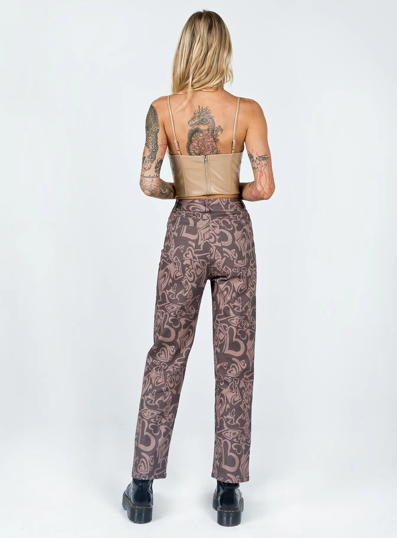 Dameela Straight Leg Jeans Brown Skinny Fit
