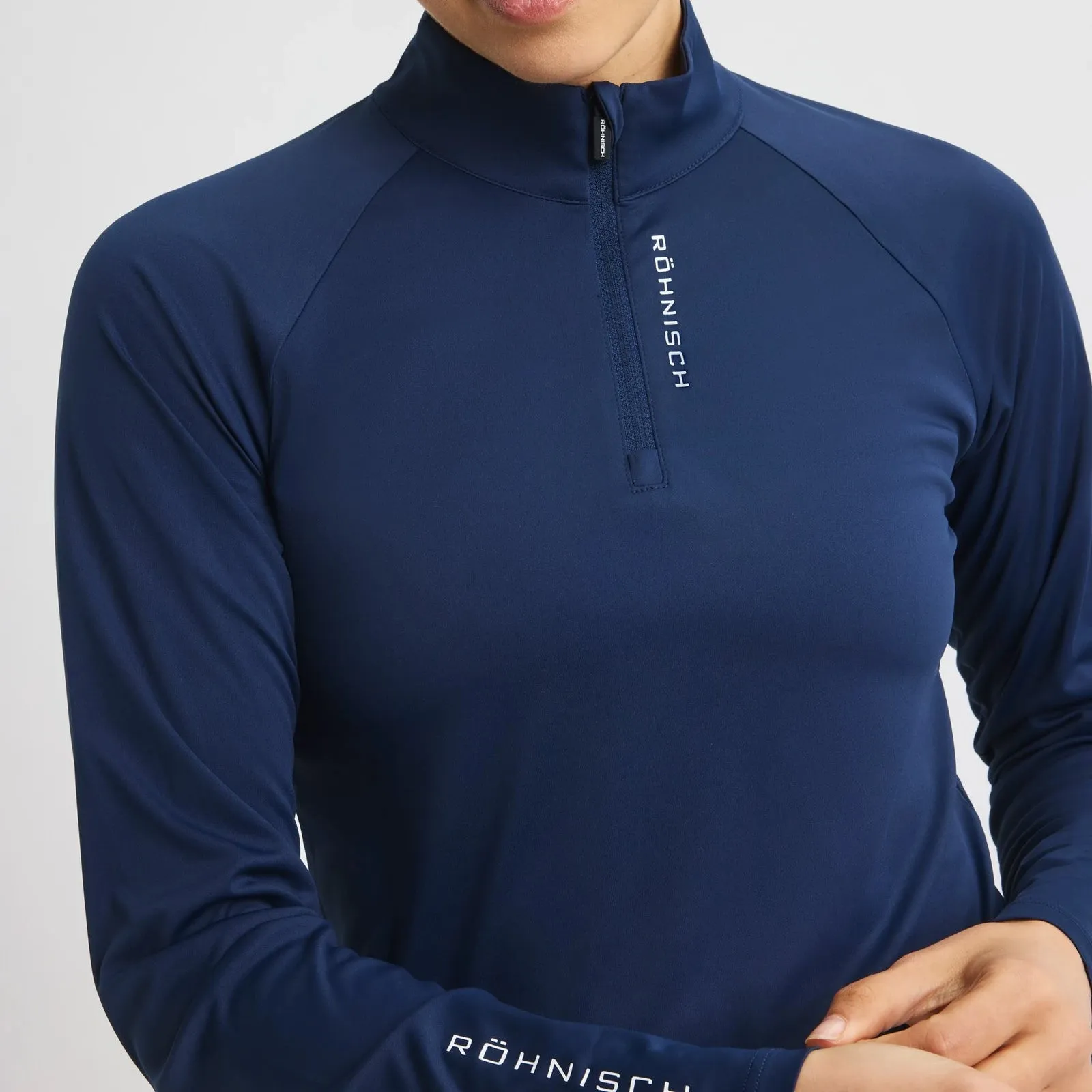 Rohnisch Women's Addy Long Sleeve Golf Shirt - Navy Glitter Fit