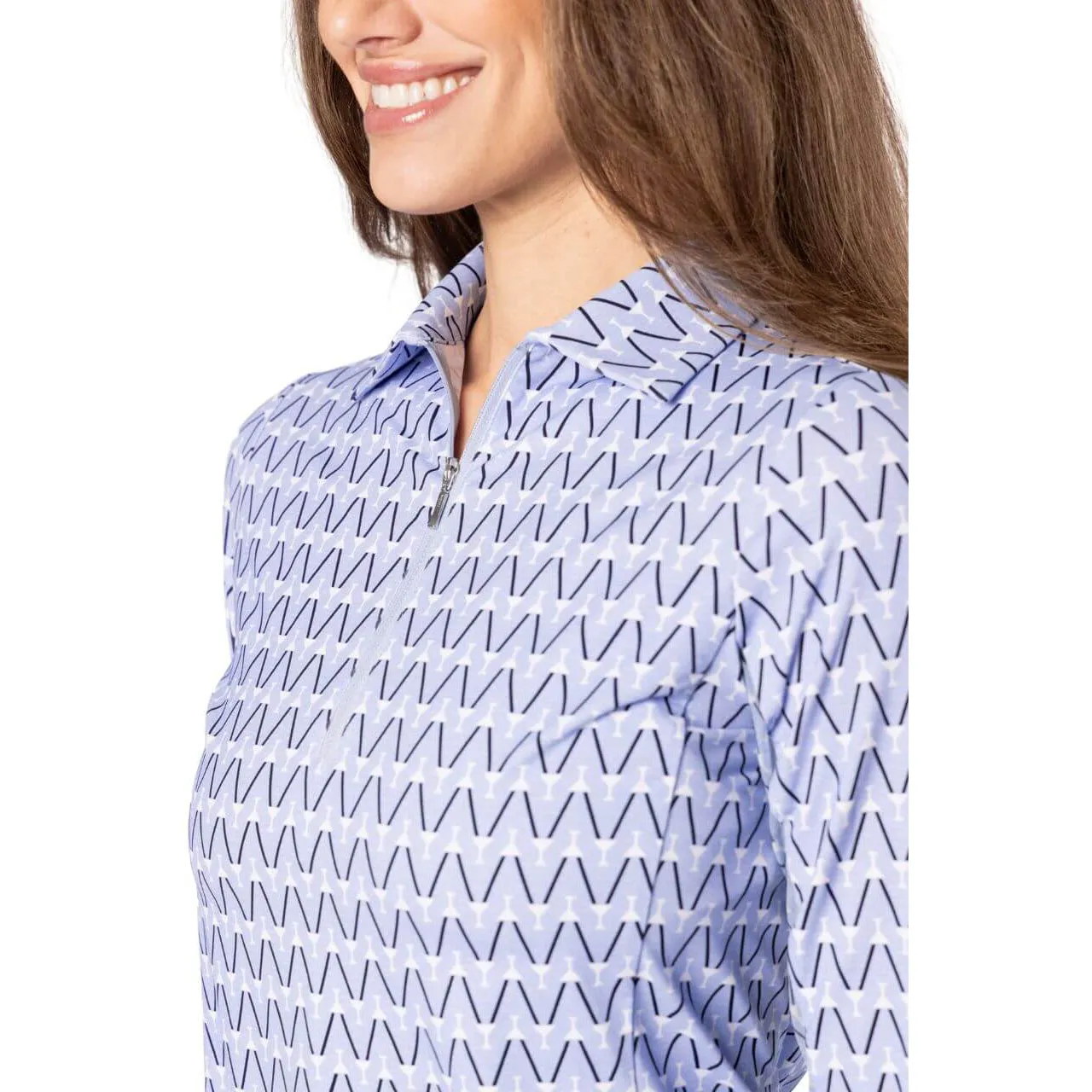 Golftini Women's Cool Girl Long Sleeve Golf Polo Shirt - Nauti & Nice Lean Glow