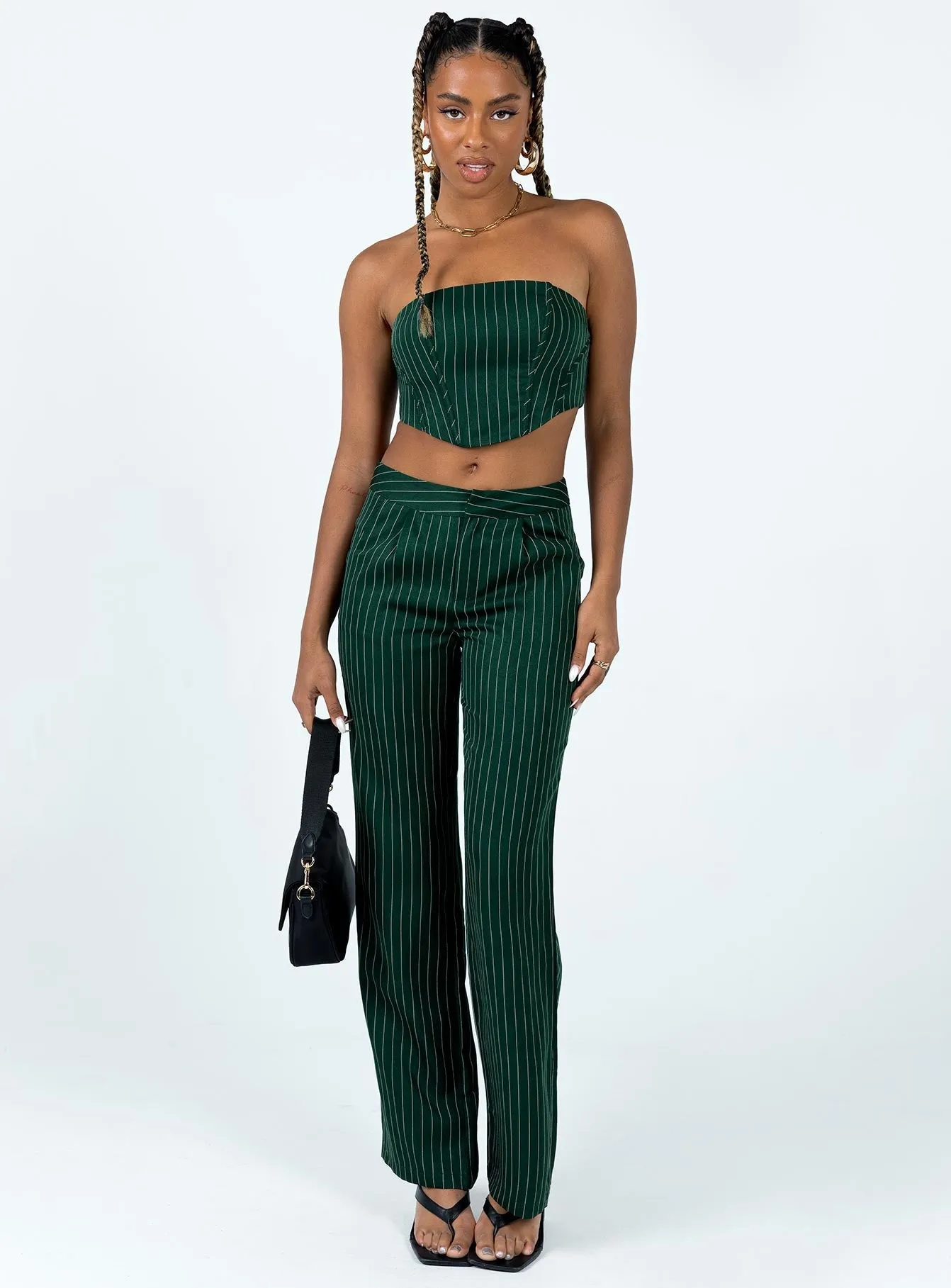 Gerri Set Green Stripe Body Sculpting