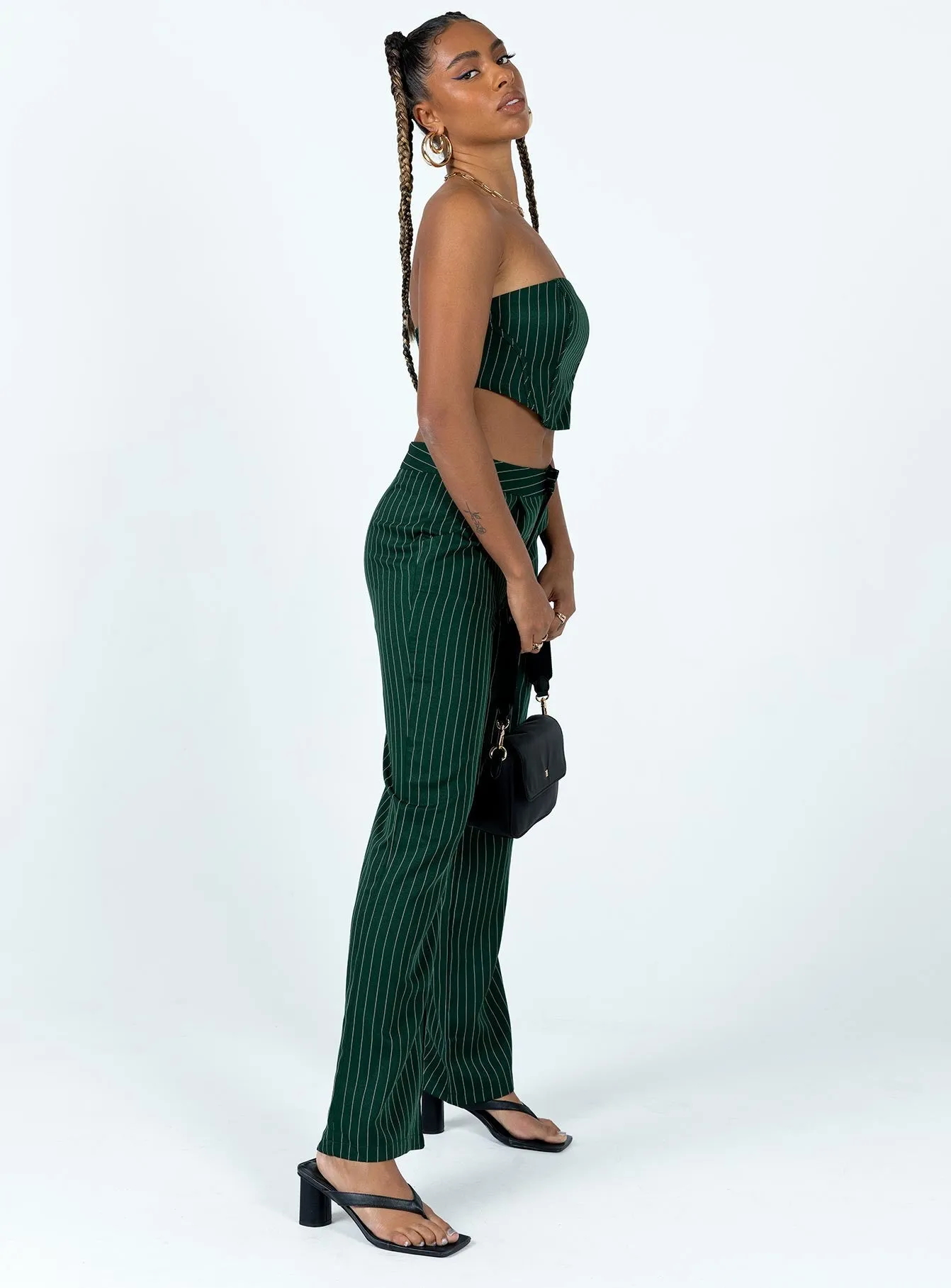 Flattering Design Sporty Function Gerri Set Green Stripe
