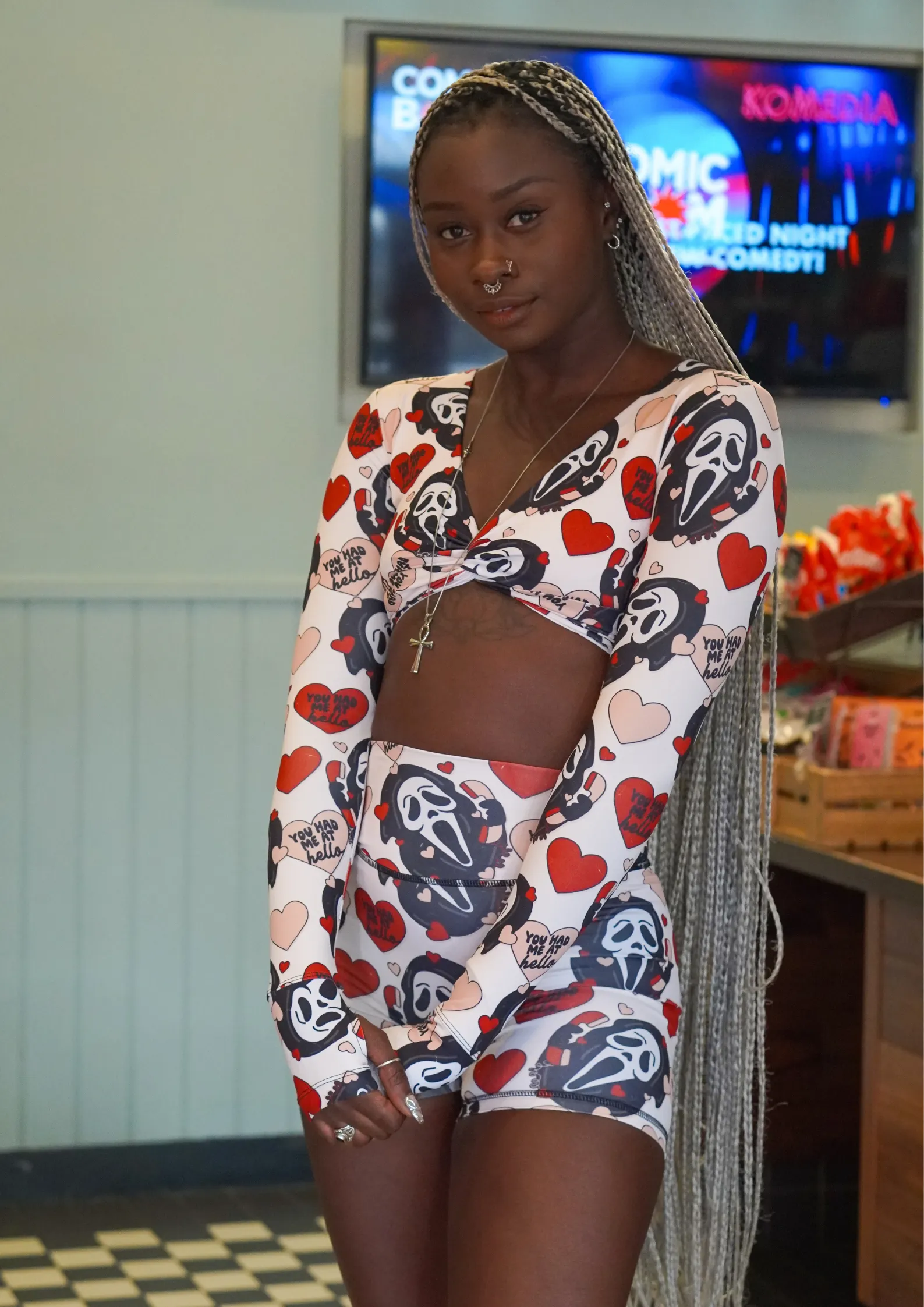 Organic Secure Closure System You Had Me At Hello Crossover Long Sleeve Top