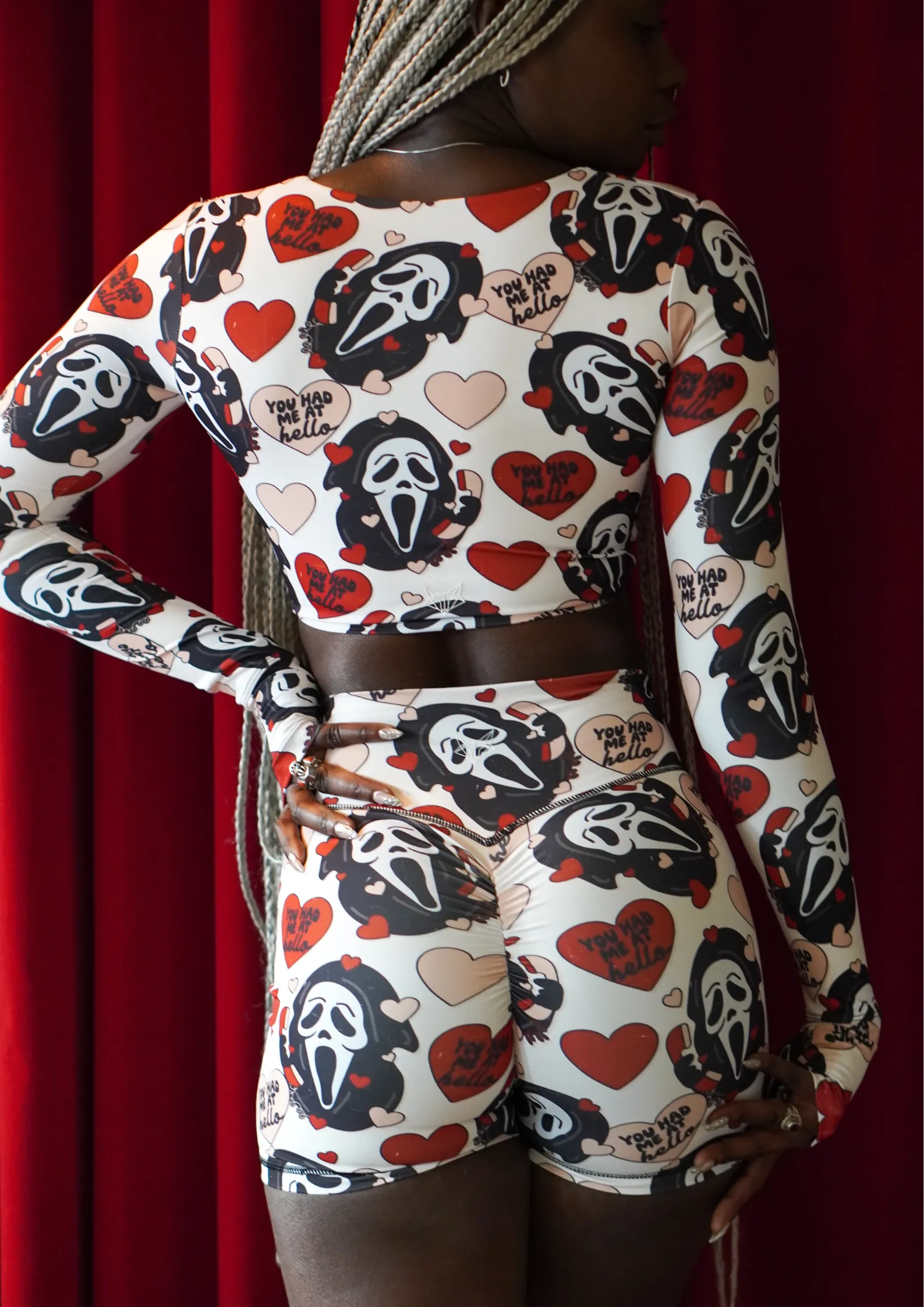 Lightweight Cup You Had Me At Hello Crossover Long Sleeve Top