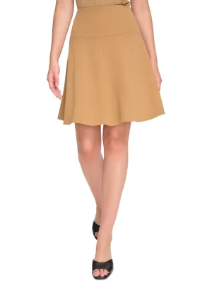 Women's Plain Crepe Skirt,Beige Subtle Finish Chill Mood