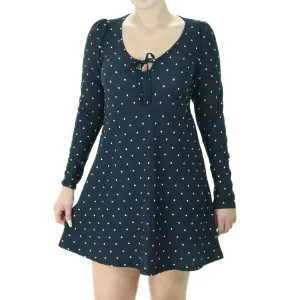 Women's Polka Dot Mini Dress,Black Soft color