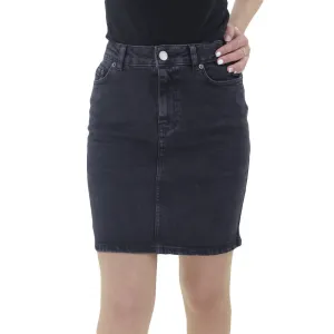 Women's Plain Solid Skirt,Black Velvet Finish