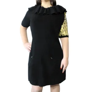 Snag-Resistant Classic structured dress Women's Cowl Neck Party Dress,Black