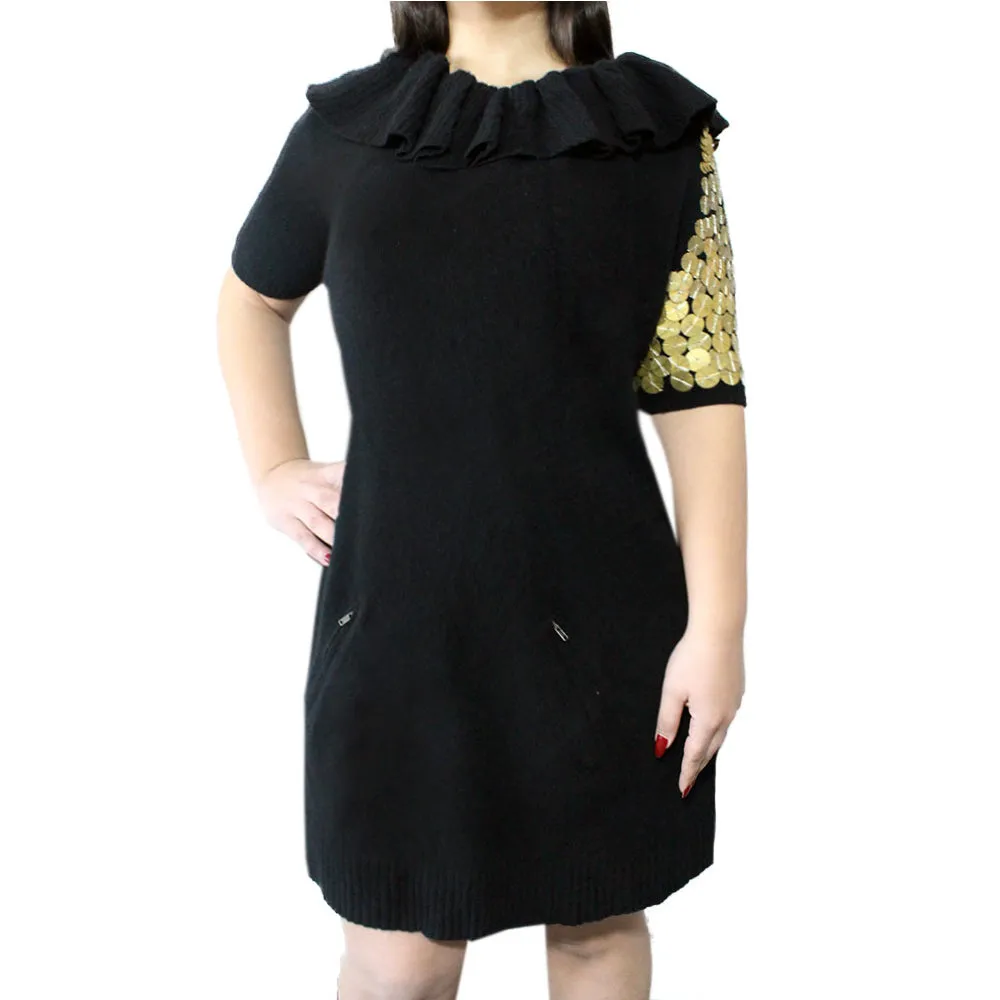 Snag-Resistant Classic structured dress Women's Cowl Neck Party Dress,Black