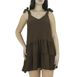 Smart Layers Lounge Mood Women's Plain Dress,Brown