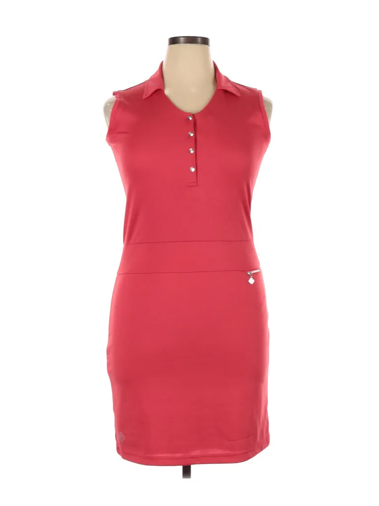 Daily Sports Red Scoop Neck Dress  Size L MSP$123 Summer Air Timeless Layer