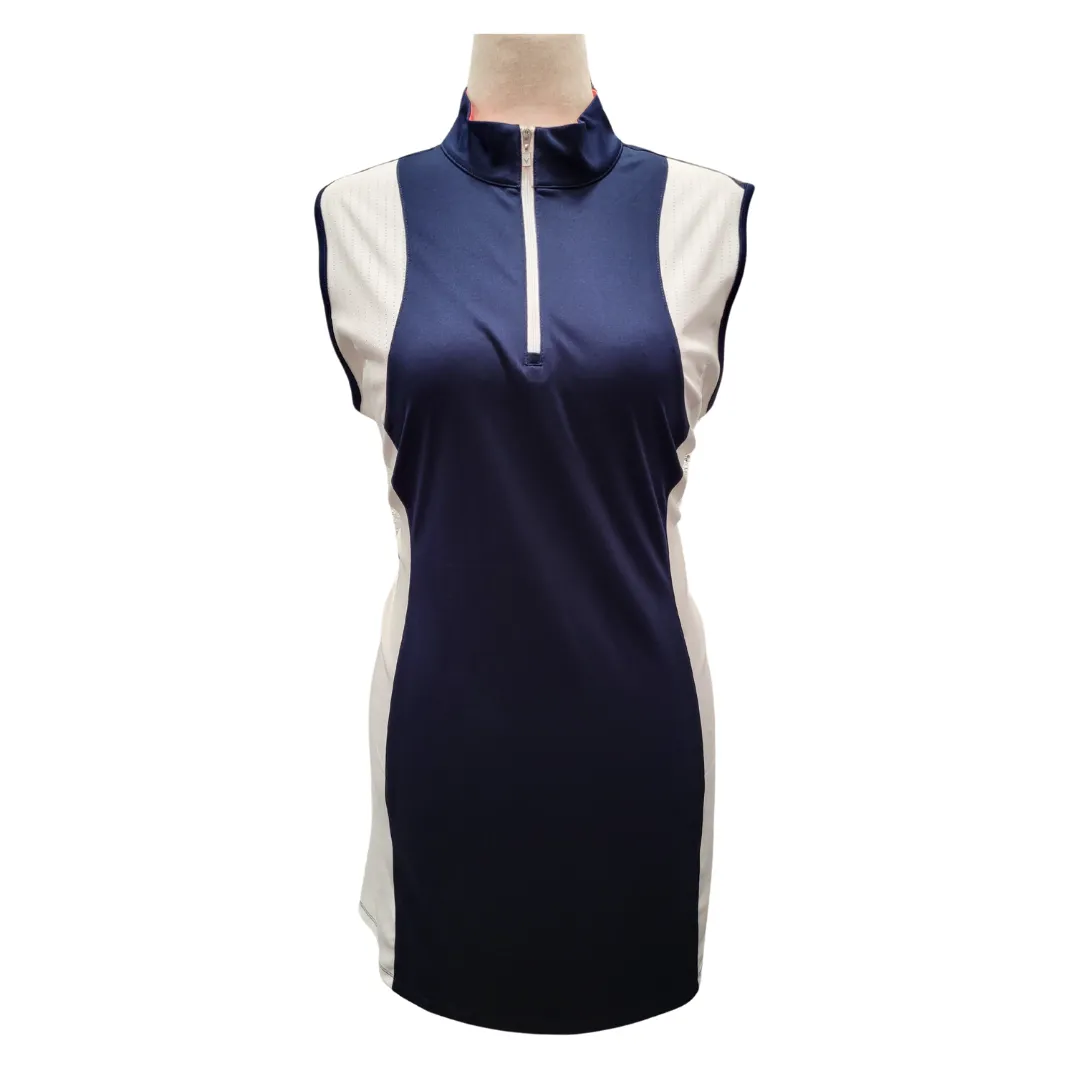 Light Sheen Callaway Navy & White Colorblock Women's Golf Dress Size XL