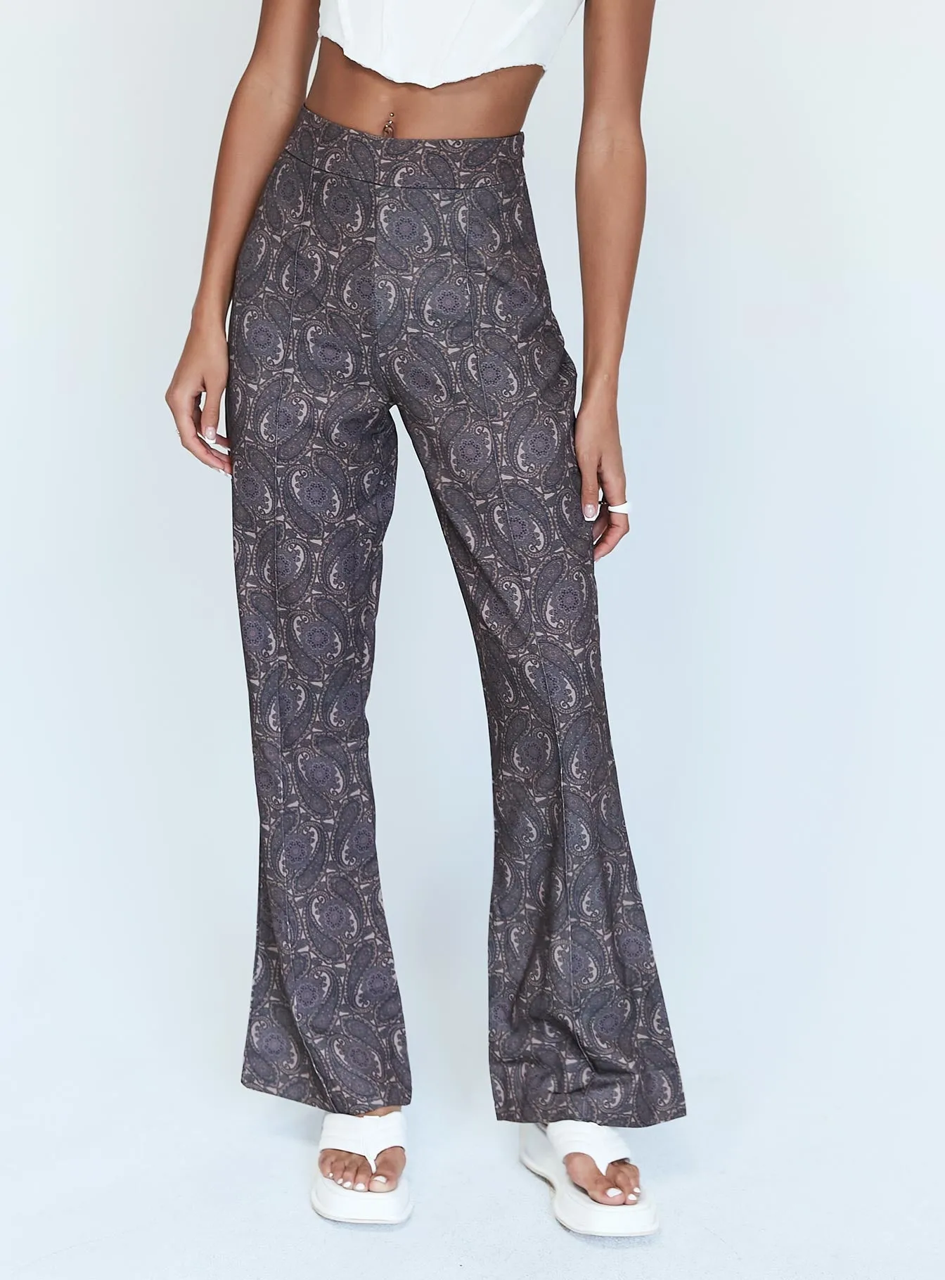 Jensen Paisely Pants Brown Basic Style