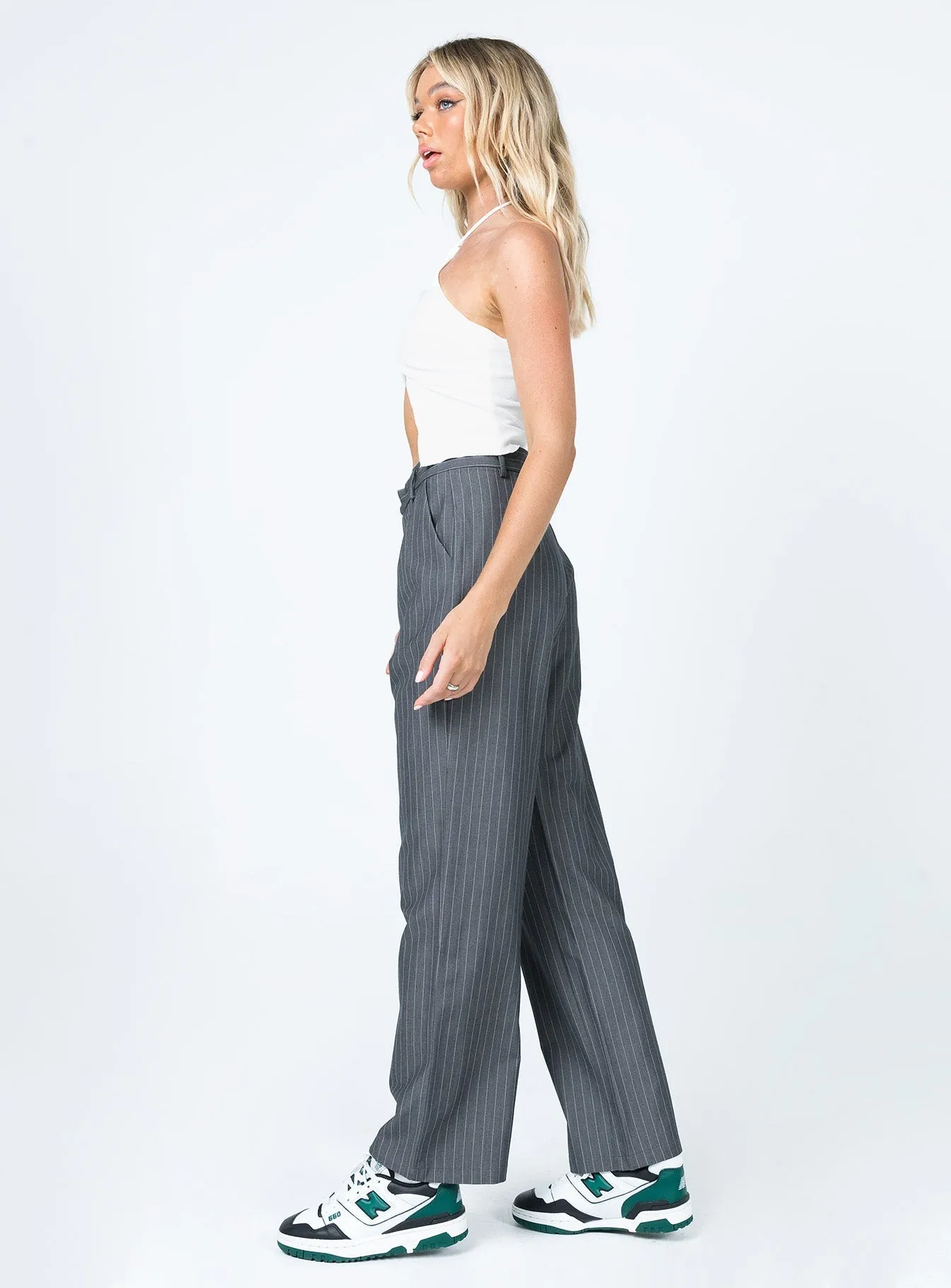 Joplin Pants Grey ExpandableSidePanels DoubleLayeredHem