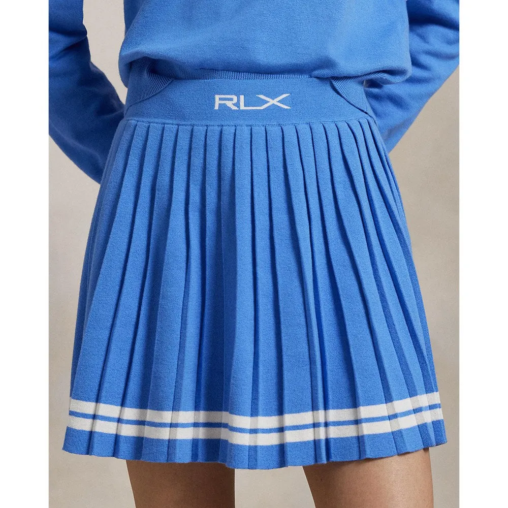 Photography Session RLX Ralph Lauren Women's Knit Pleated Golf Skort - Summer Blue/White