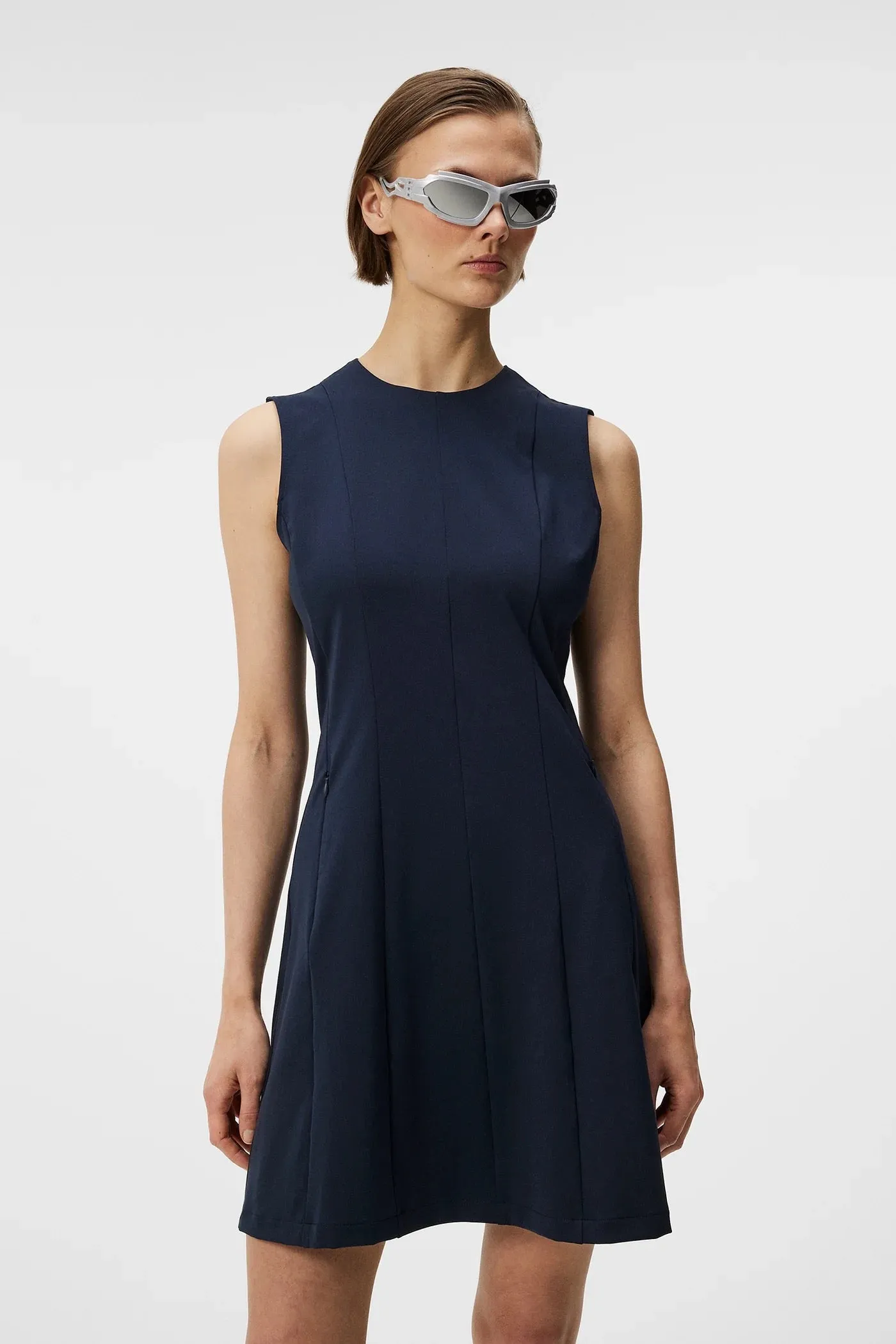 J.Lindeberg Navy Jasmin Dress Size XL MSP$175 Ruffle-Detail