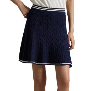 RLX Ralph Lauren Women's Knit A-Line Golf Skort - Refined Navy/White Splash Ethically Made Neat Style