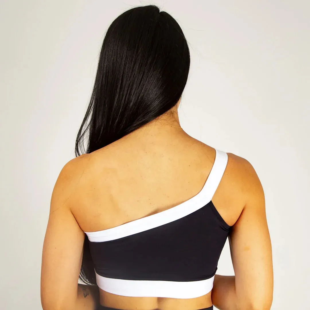 Top deportivo para mujer a un solo hombro Elegant sports apparel Purple