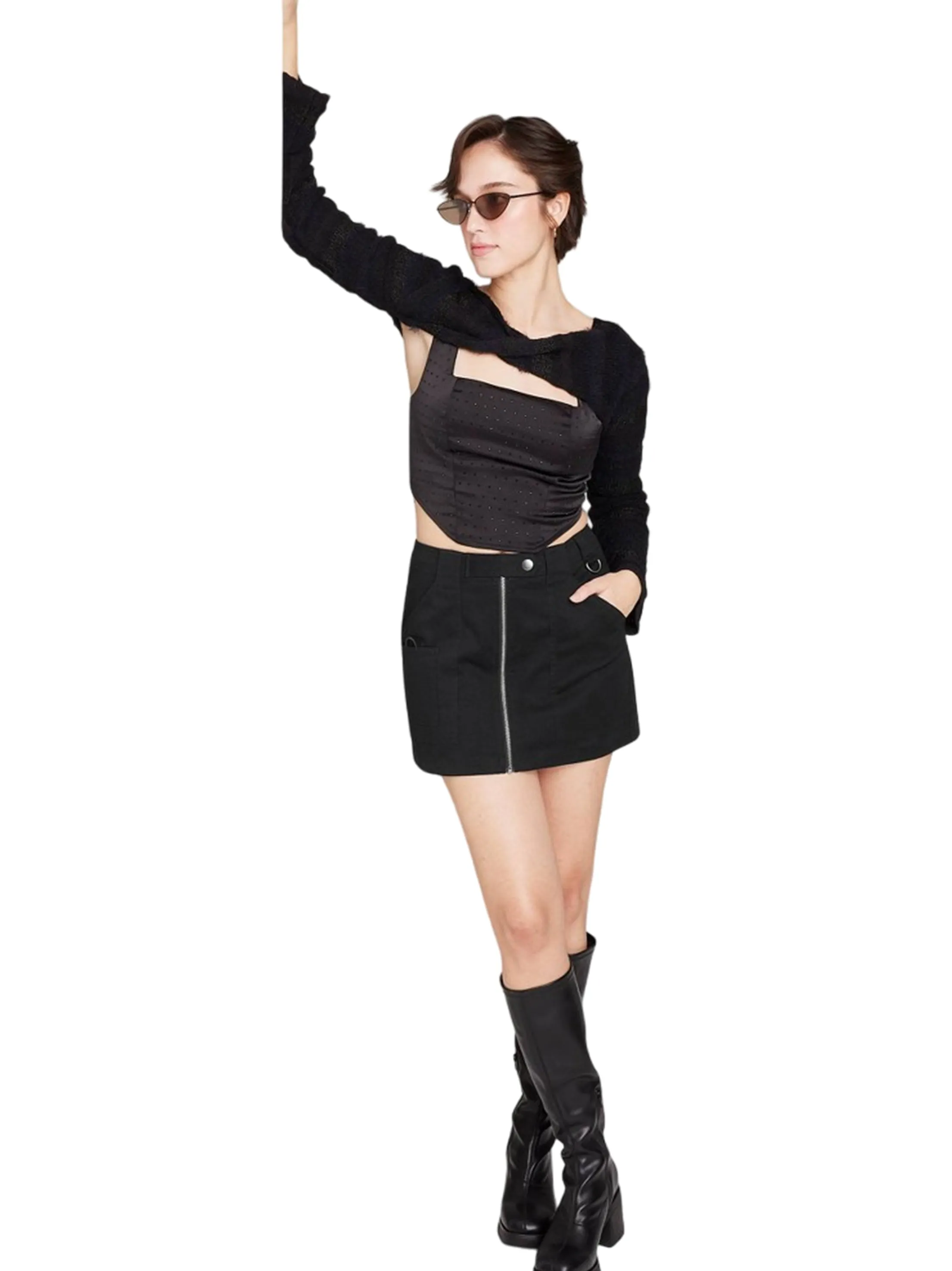 Soft Touch Women's Plain Solid Skirt,Black