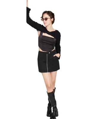 Soft Touch Women's Plain Solid Skirt,Black