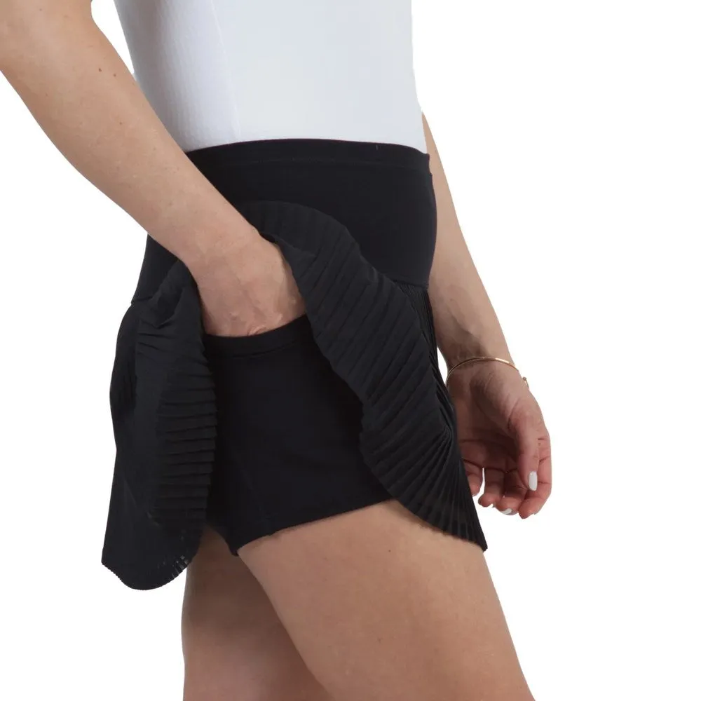 Breezy Flow Slow Fashion IBKUL Women's 13" Solid Mesh Golf Skort - Black