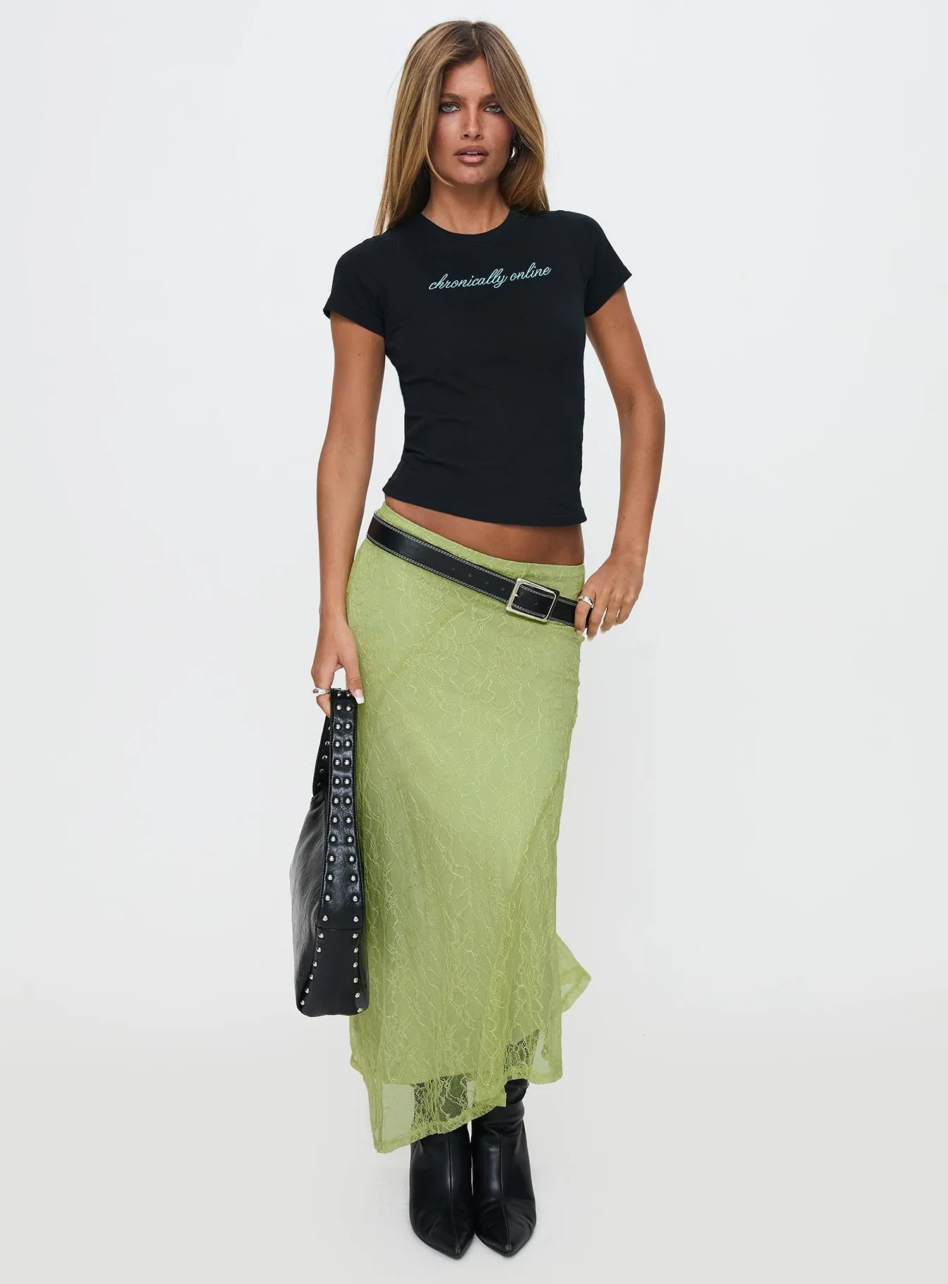 Chronically Online Graphic Top Black Pocket Detailing Active Style