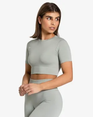 Casual Chic Matte Look Sensation Crop Top "Grau"