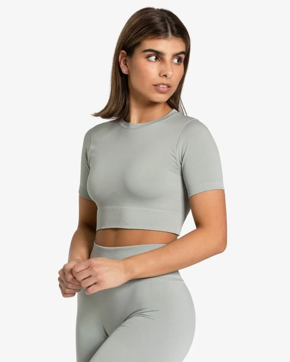 Flexible Comfort Eco Friendly Production Sensation Crop Top "Grau"