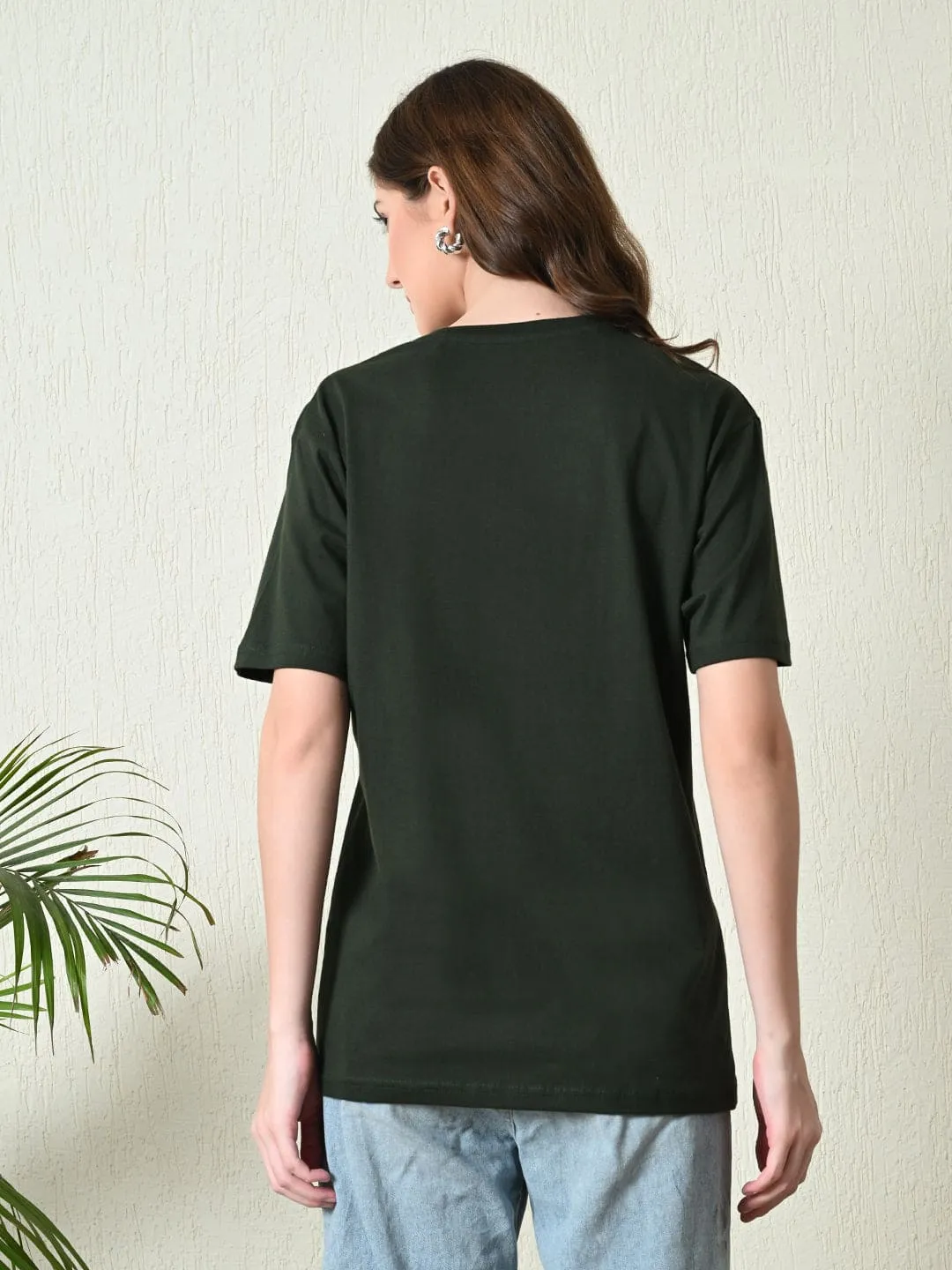 Timeless 100% Cotton Solid T-shirt- Bottle Green Everyday Comfort