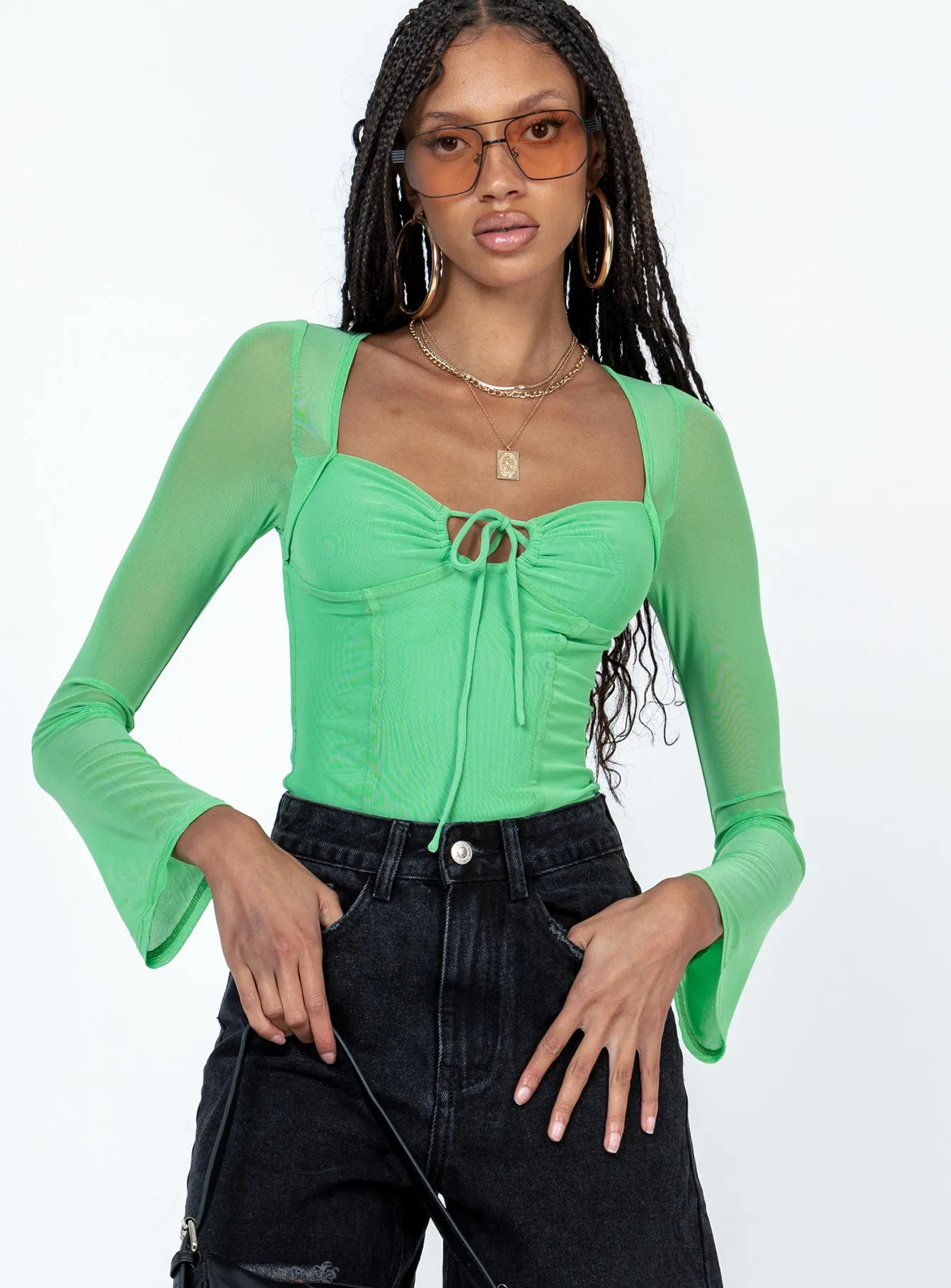 office bodysuit Jacob Long Sleeve Bodysuit Green