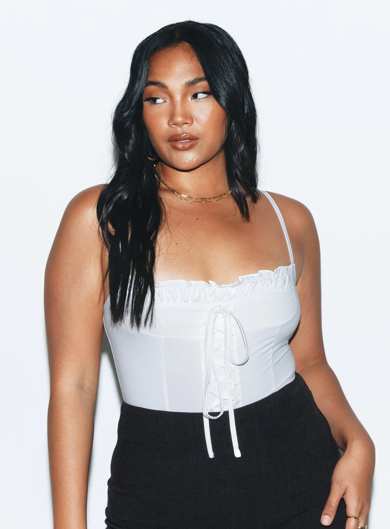 embroidered bodysuit couture bodysuit Tavez Bodysuit Ivory