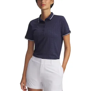 Breathable Style Colorfast Technology Under Armour Women's Drive Jacquard Golf Polo Shirt - Midnight Navy/White