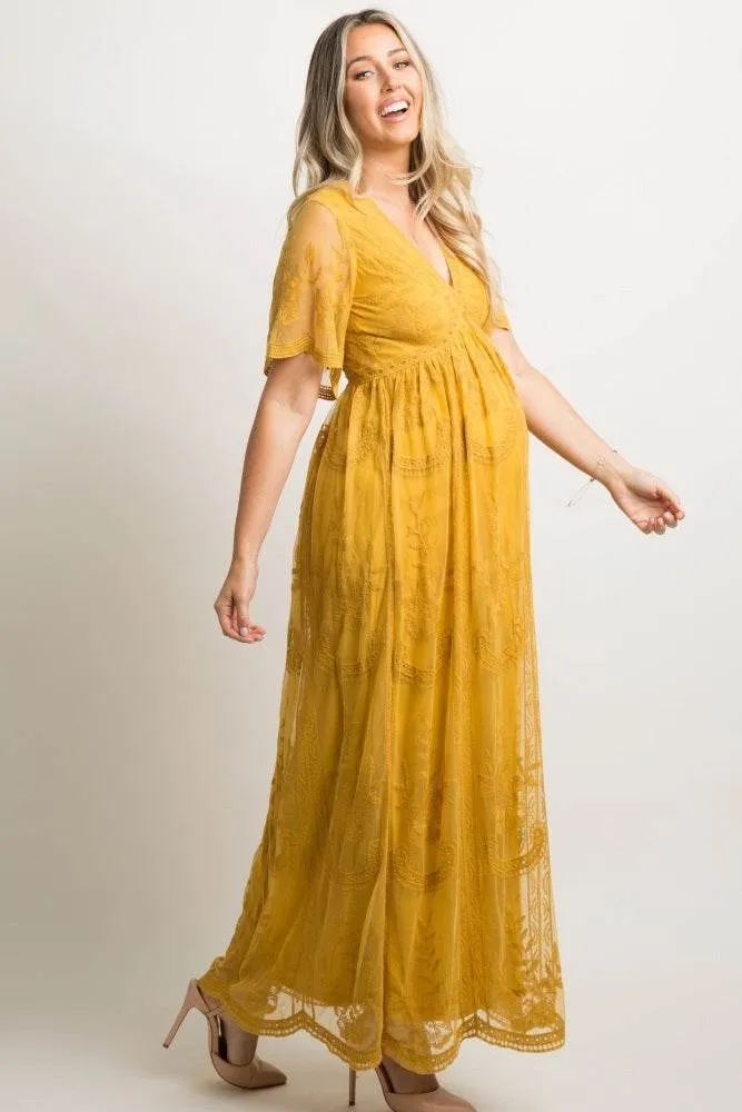relaxed elegance All-season garment Maternity Dresses for Photo Shoot Summer V Neck White Lace Short Sleeve Pregnancy Dress Pregnant Women Photography Maxi Dress