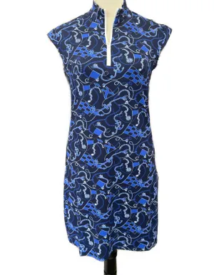 Pure Color New San Soleil Solstyle Sleeveless Golf Dress - Sailing Print MSP$140