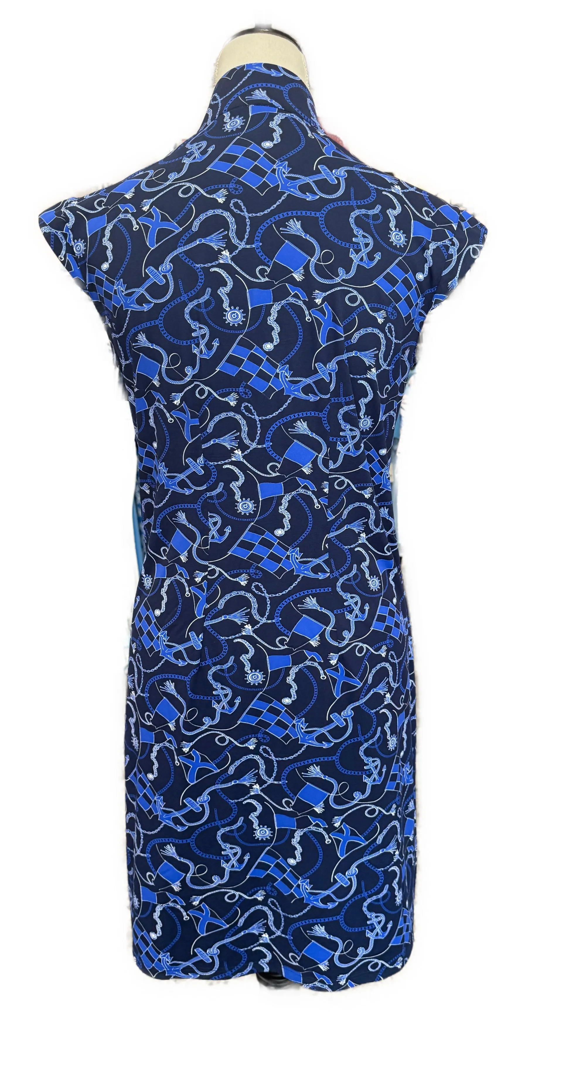 UV-Resistant New San Soleil Solstyle Sleeveless Golf Dress - Sailing Print MSP$140